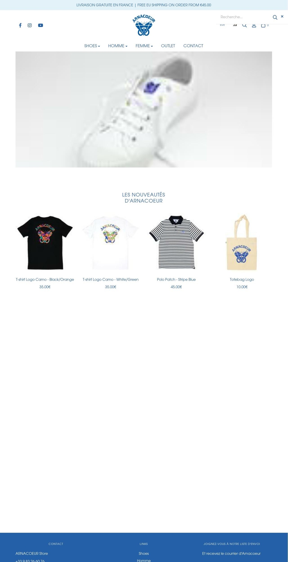 arnacoeur.fr shopify website screenshot