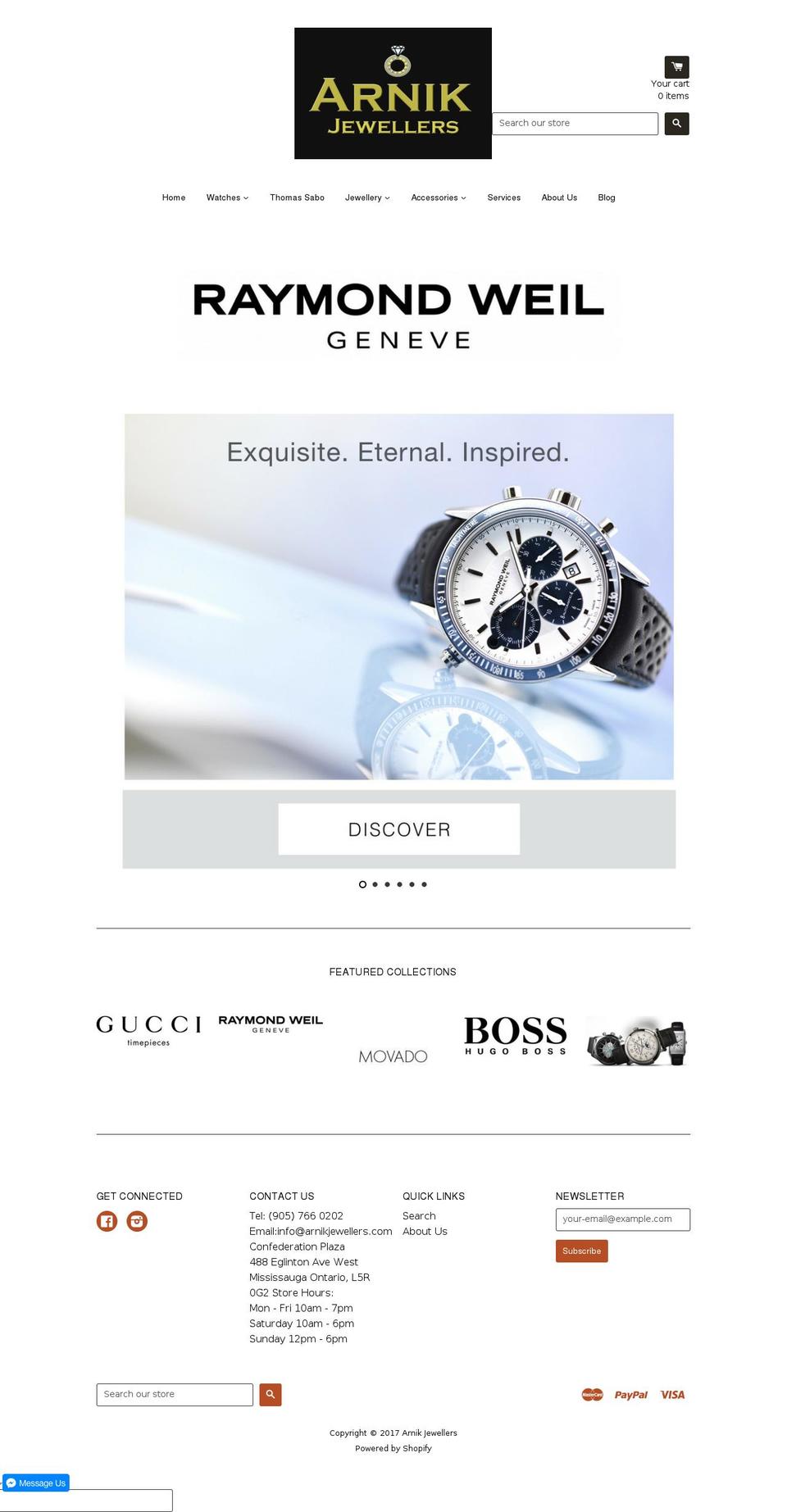 arnikjewellers.com shopify website screenshot