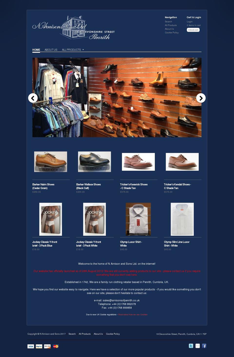 arnison.com shopify website screenshot