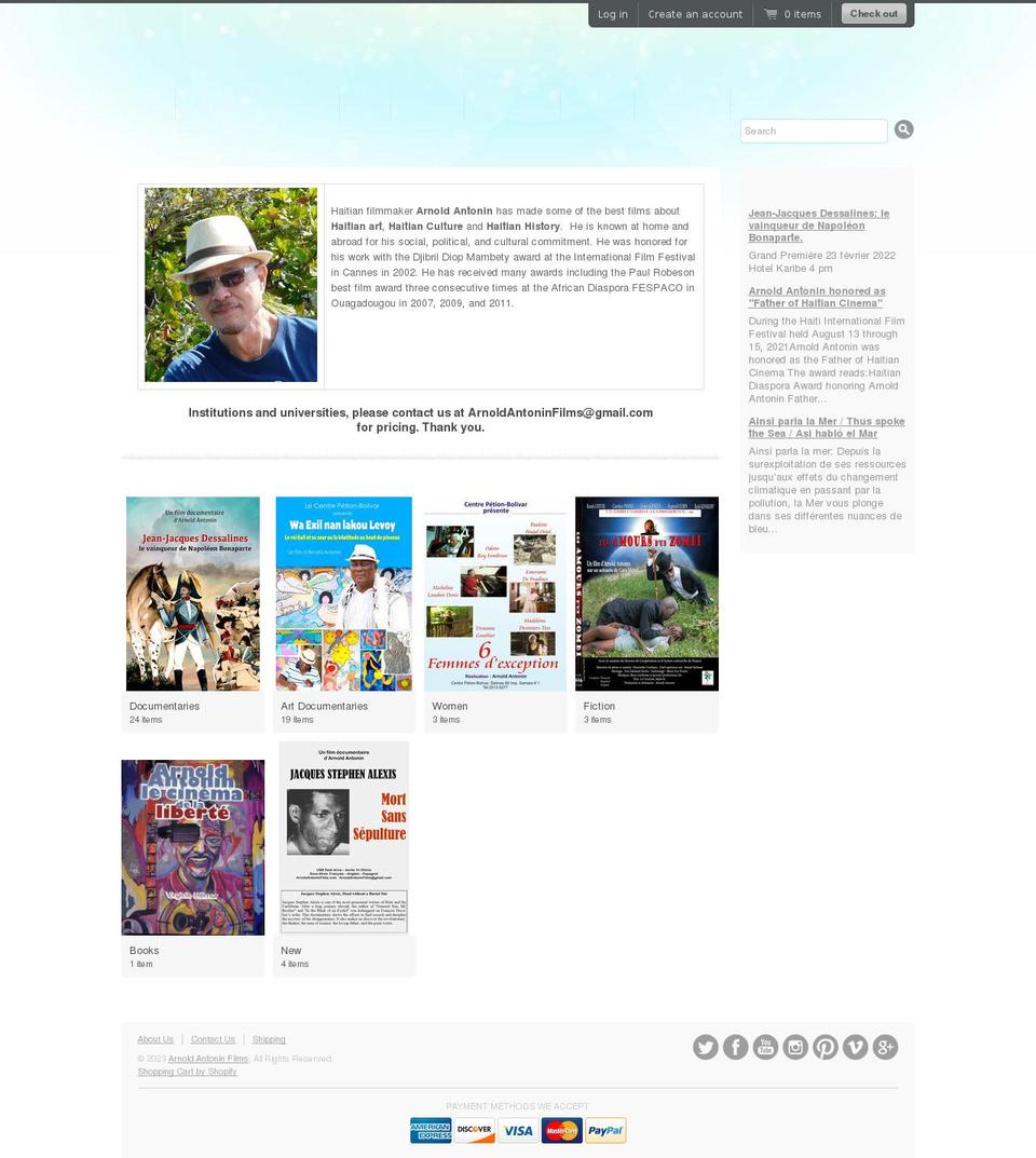 arnold-antonin-films.myshopify.com shopify website screenshot