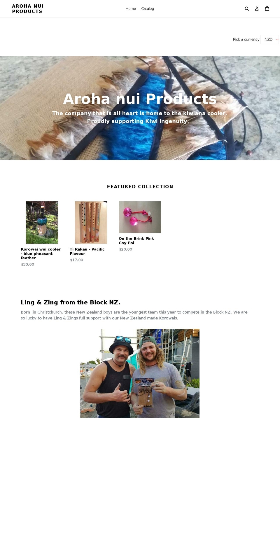 arohanuiproducts.com — Shopify storefront screenshot