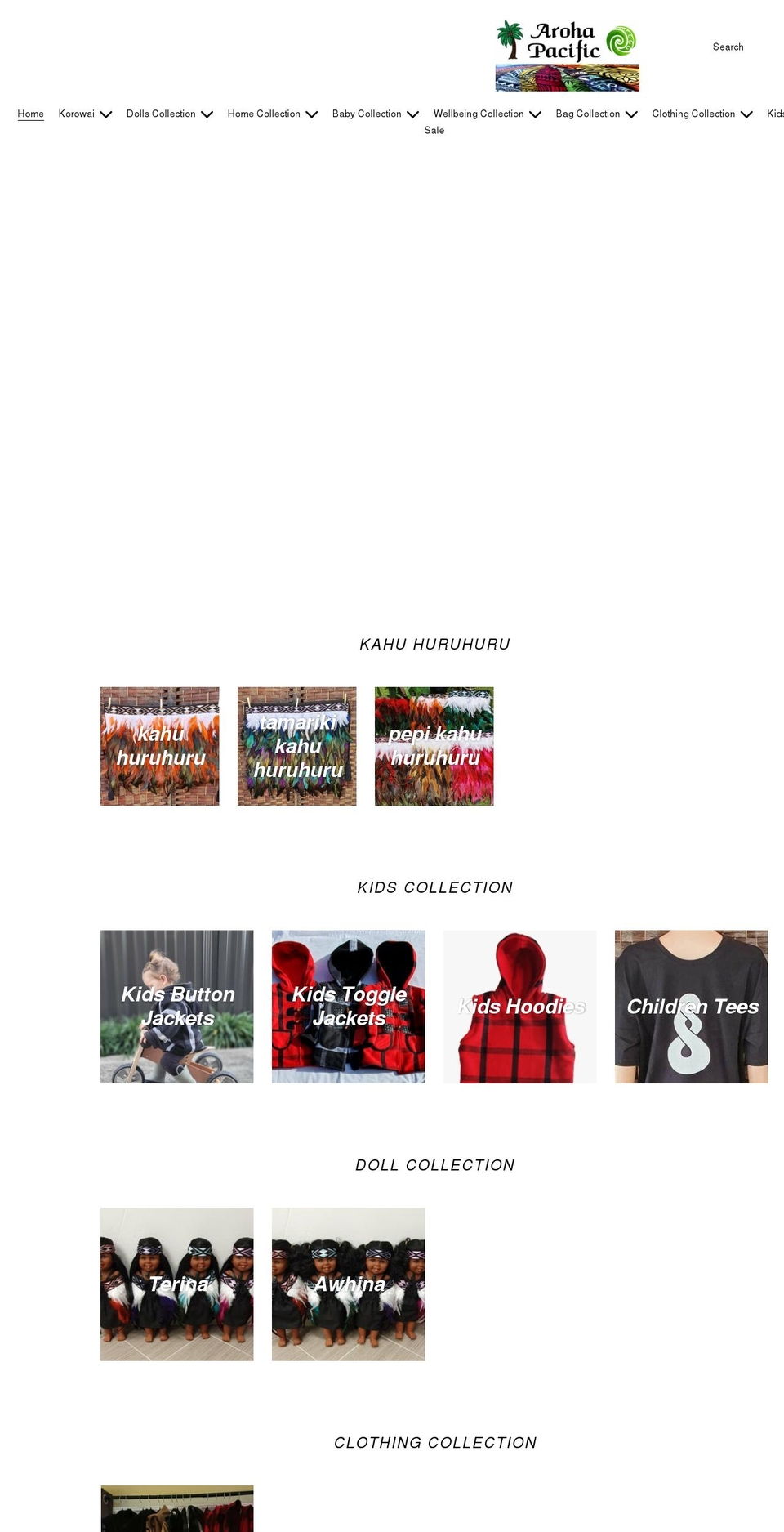arohapacific.com.au shopify website screenshot