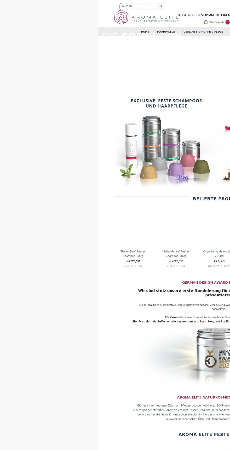 aroma-elite.de shopify website screenshot