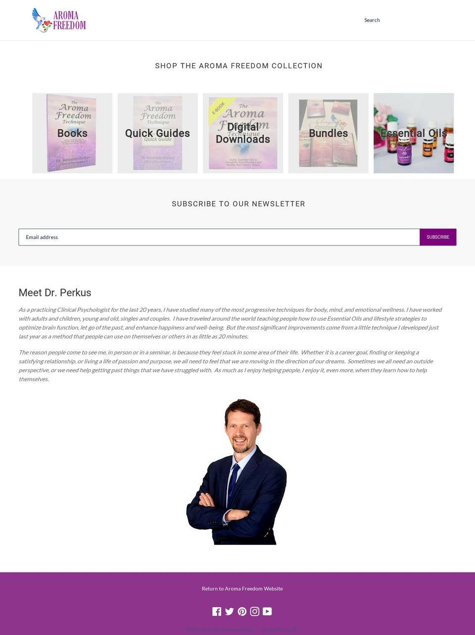 aroma-freedom.myshopify.com shopify website screenshot