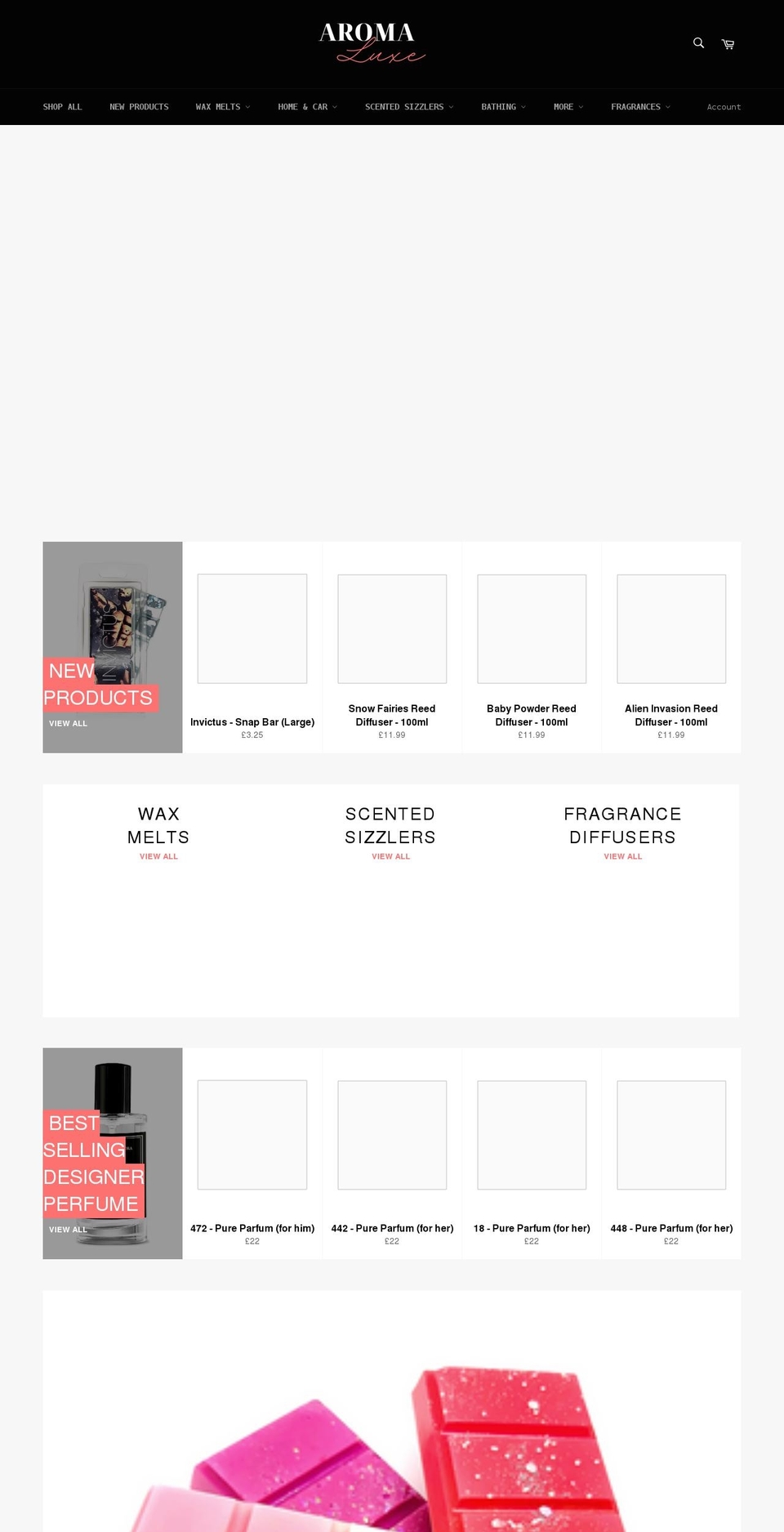 aroma-luxe.co.uk shopify website screenshot