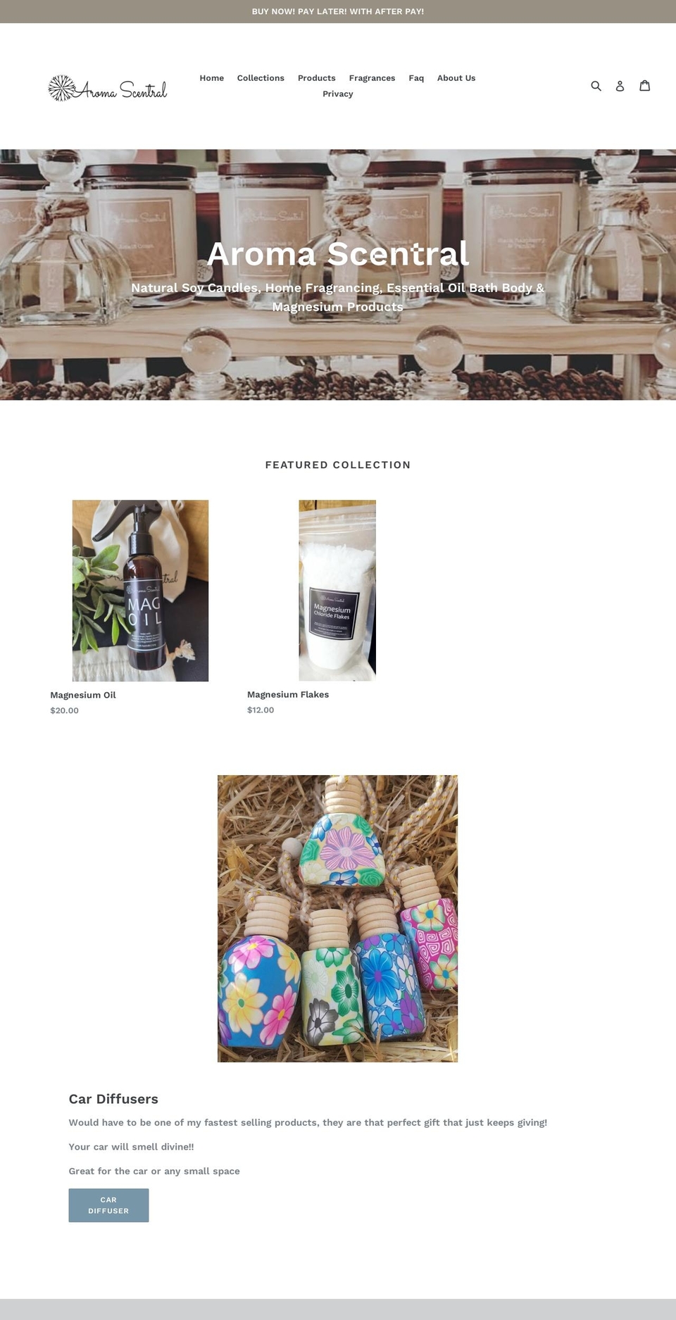 aroma-scentral.com.au shopify website screenshot
