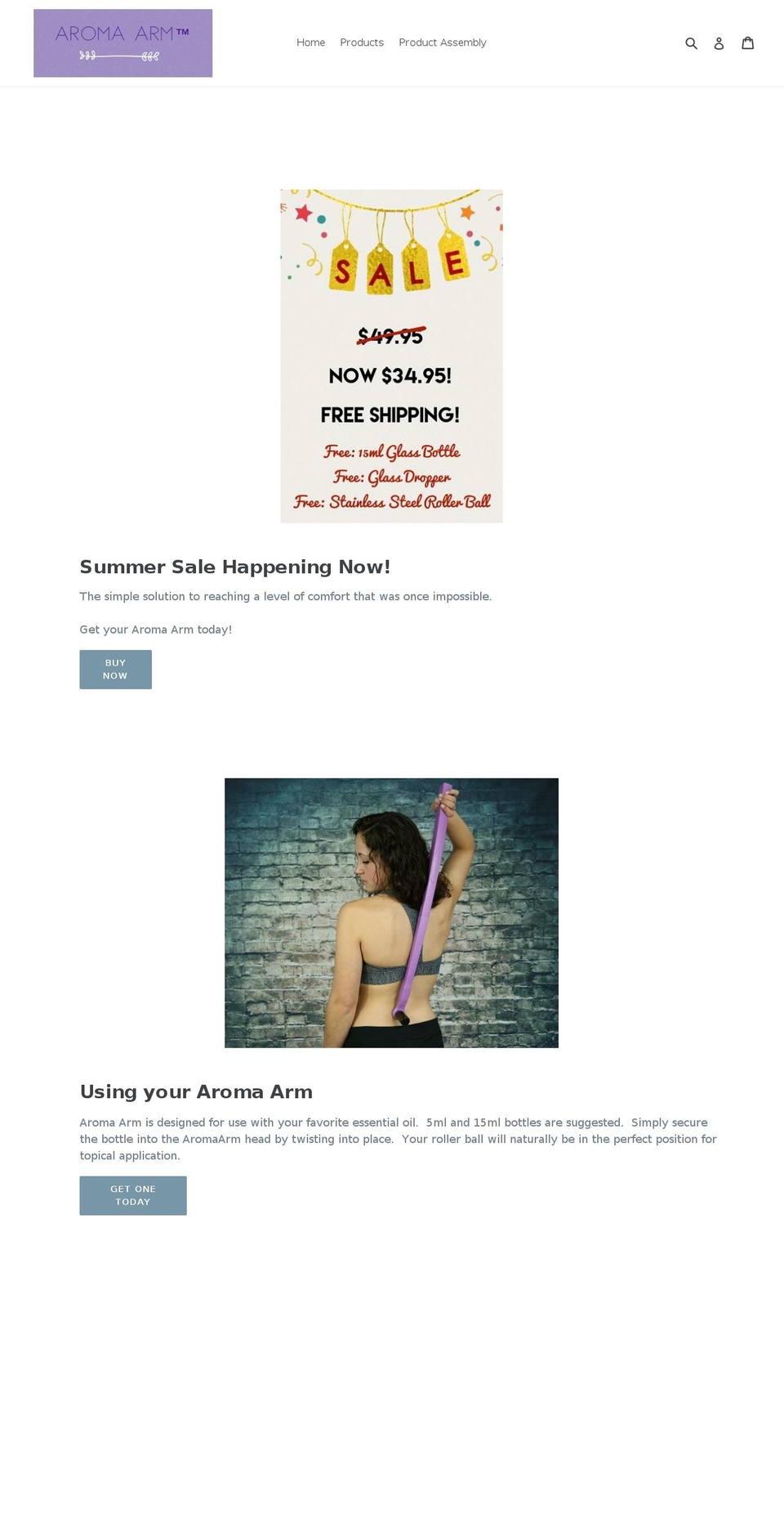 aromaarm.com — Shopify storefront screenshot