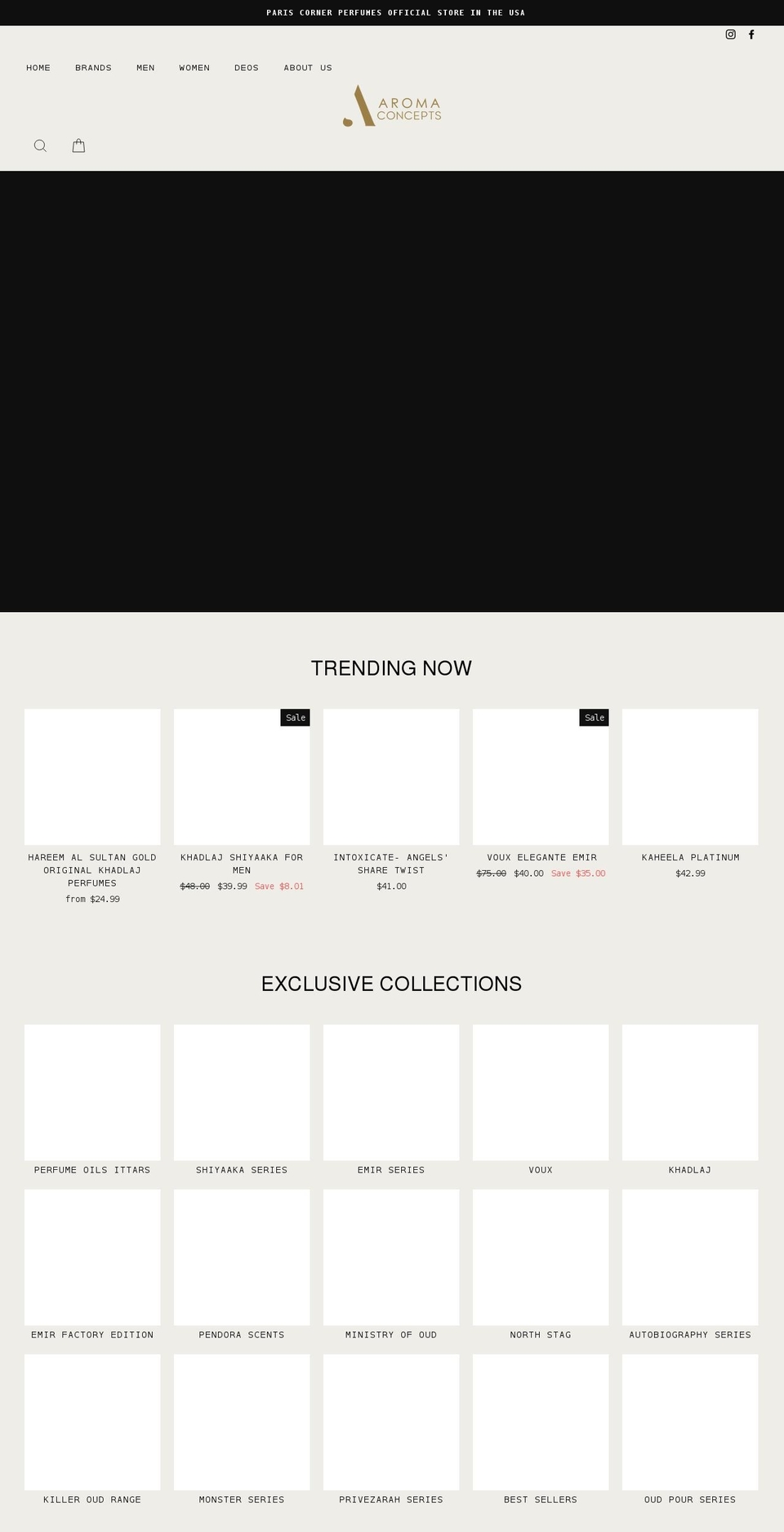 aromaconcepts.com shopify website screenshot