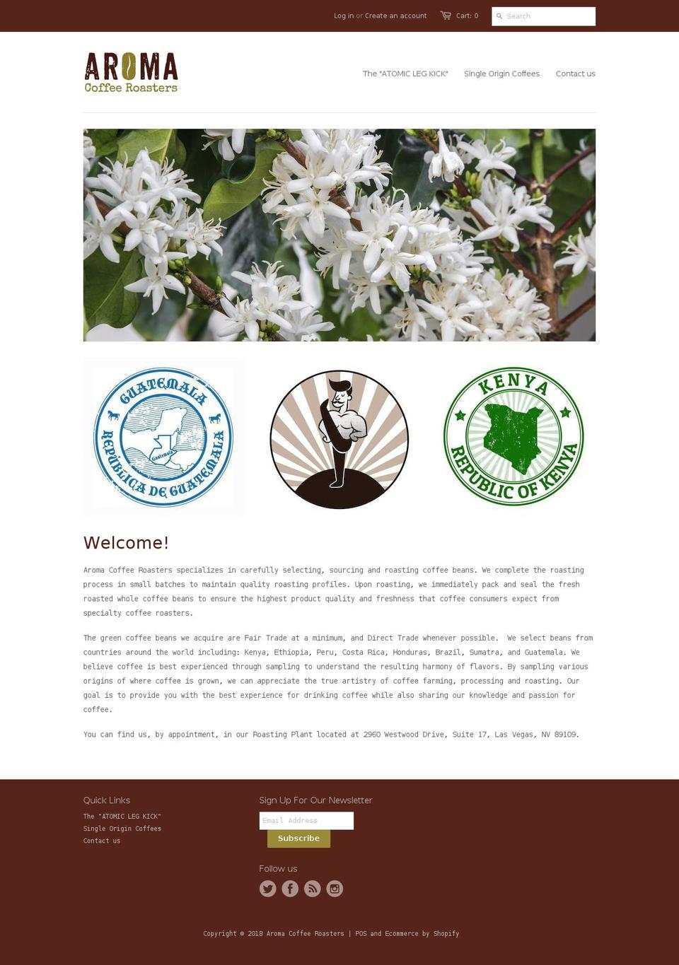 aromacr.com shopify website screenshot
