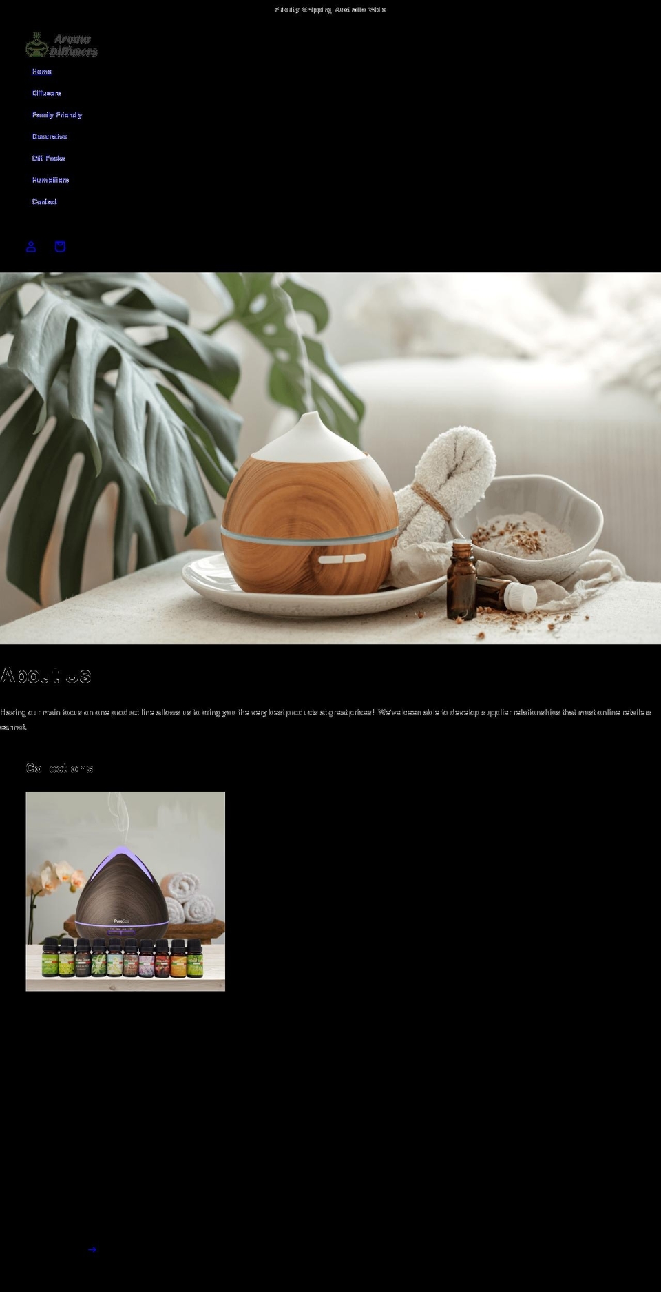 aromadiffusers.com.au shopify website screenshot