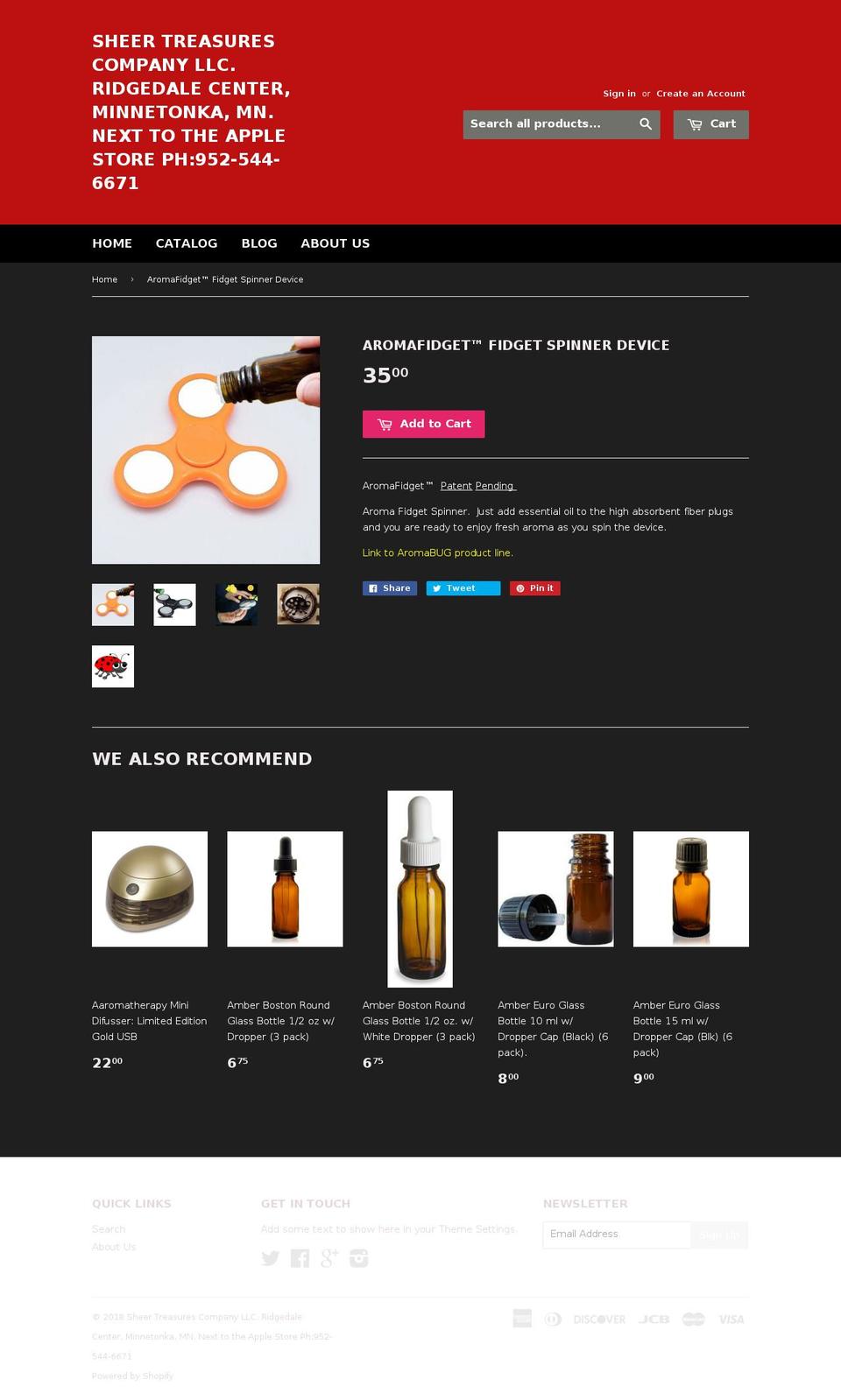 aromafidget.com — Shopify storefront screenshot