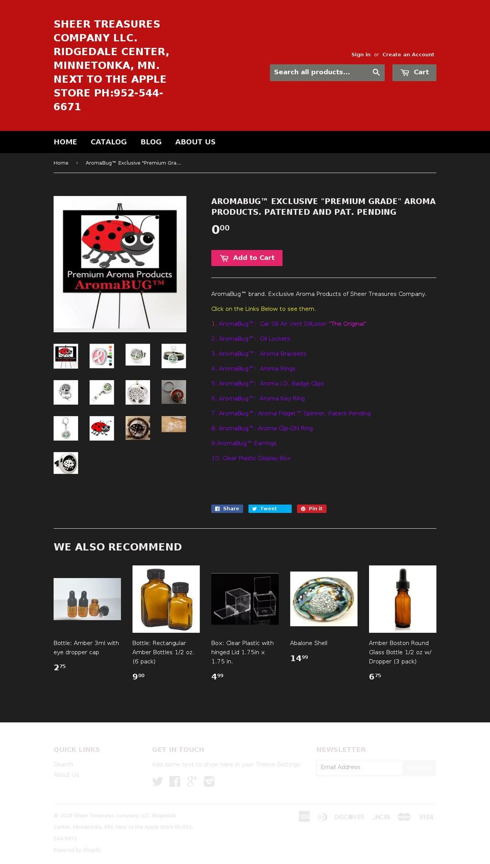 aromafrog.com — Shopify storefront screenshot