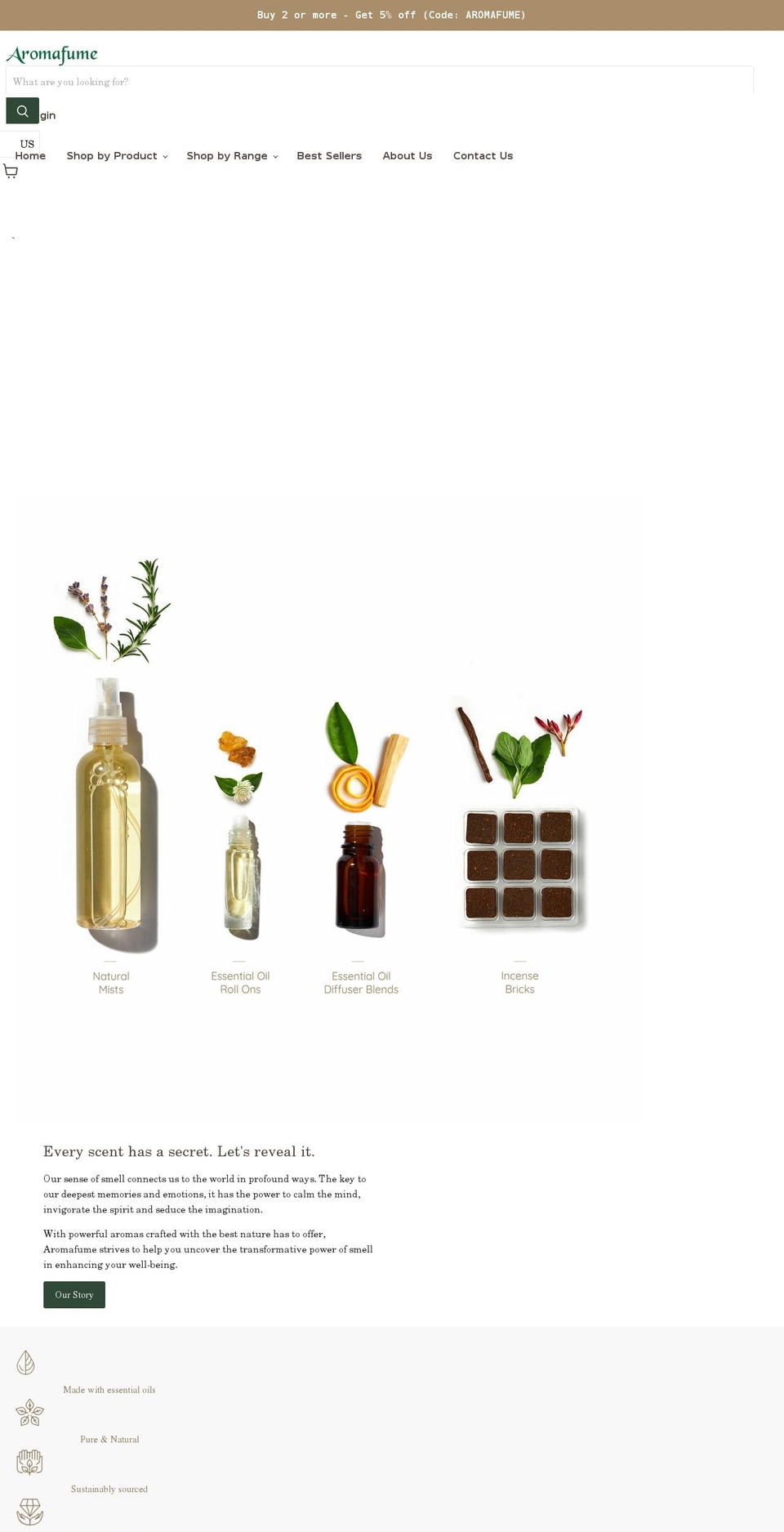 aromafume.com shopify website screenshot