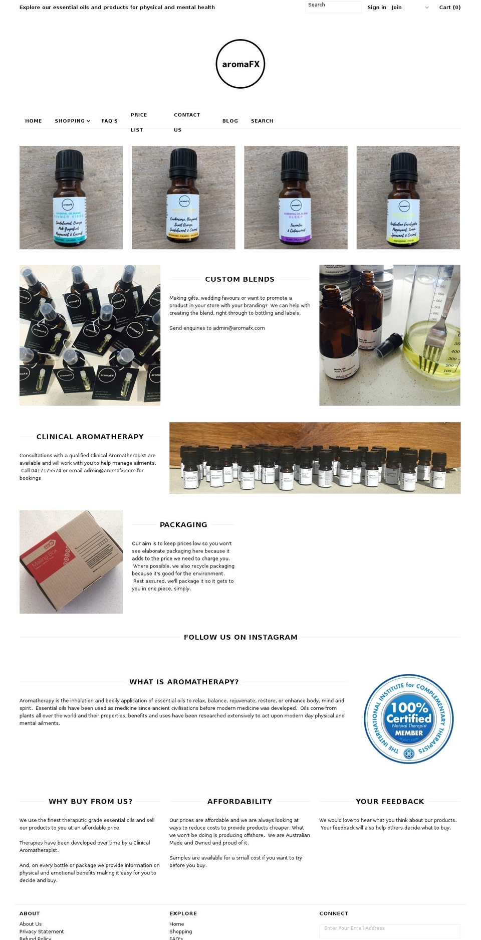 aromafx.com — Shopify storefront screenshot