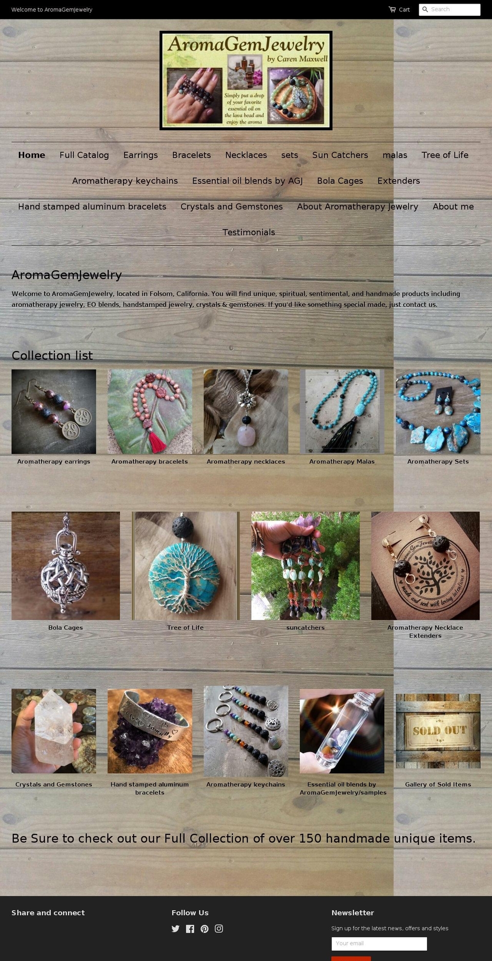 aromagemjewelry.com shopify website screenshot