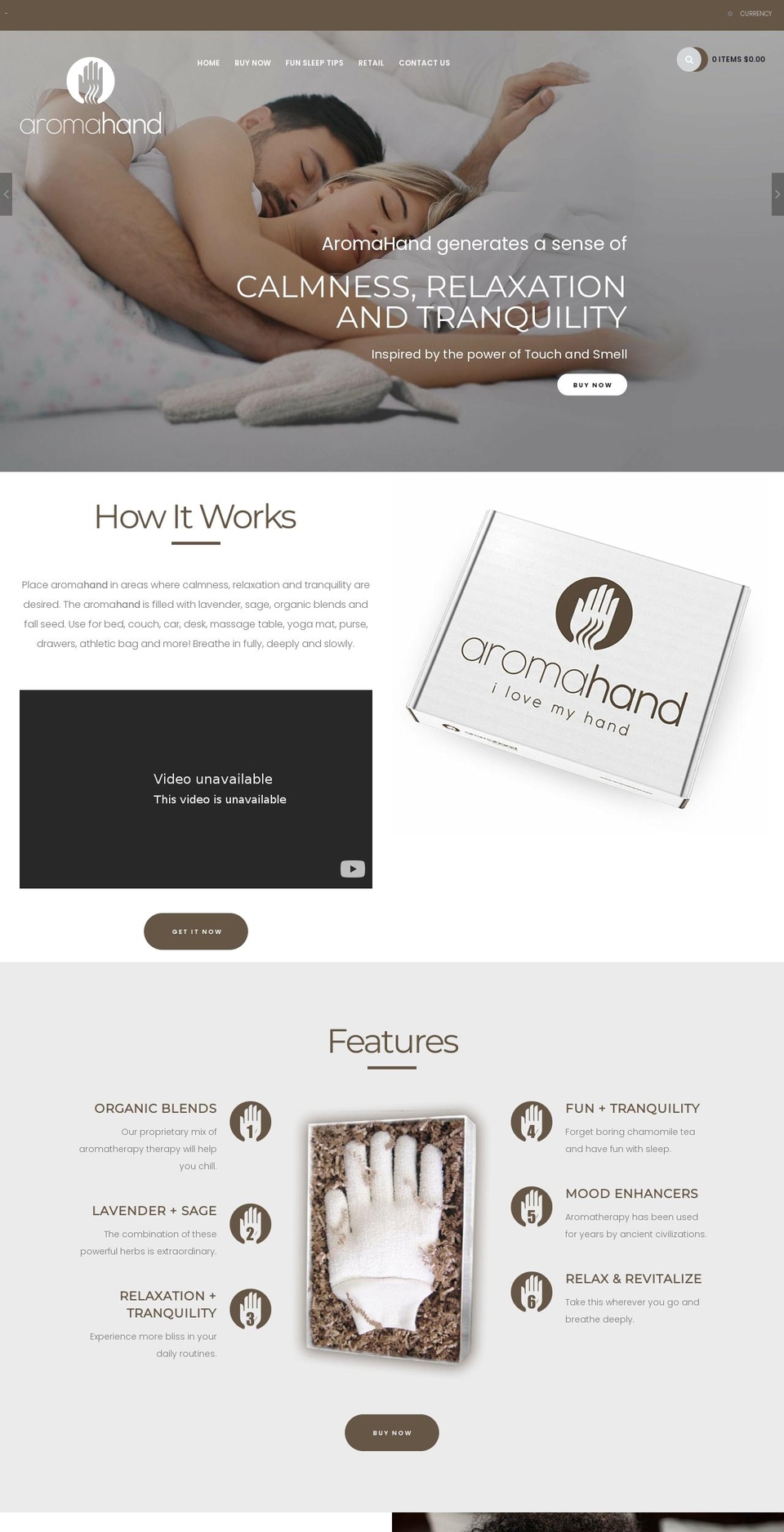 aromahand.myshopify.com shopify website screenshot