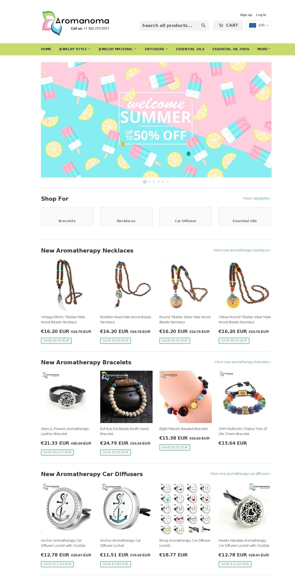 aromanoma.com — Shopify storefront screenshot