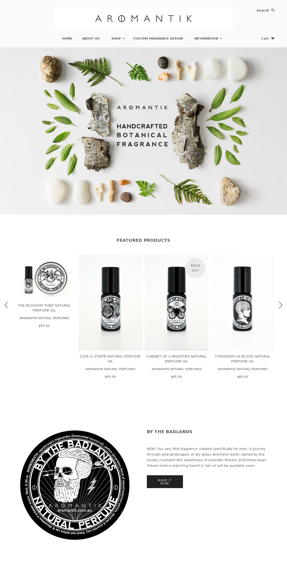 aromantik.com.au shopify website screenshot