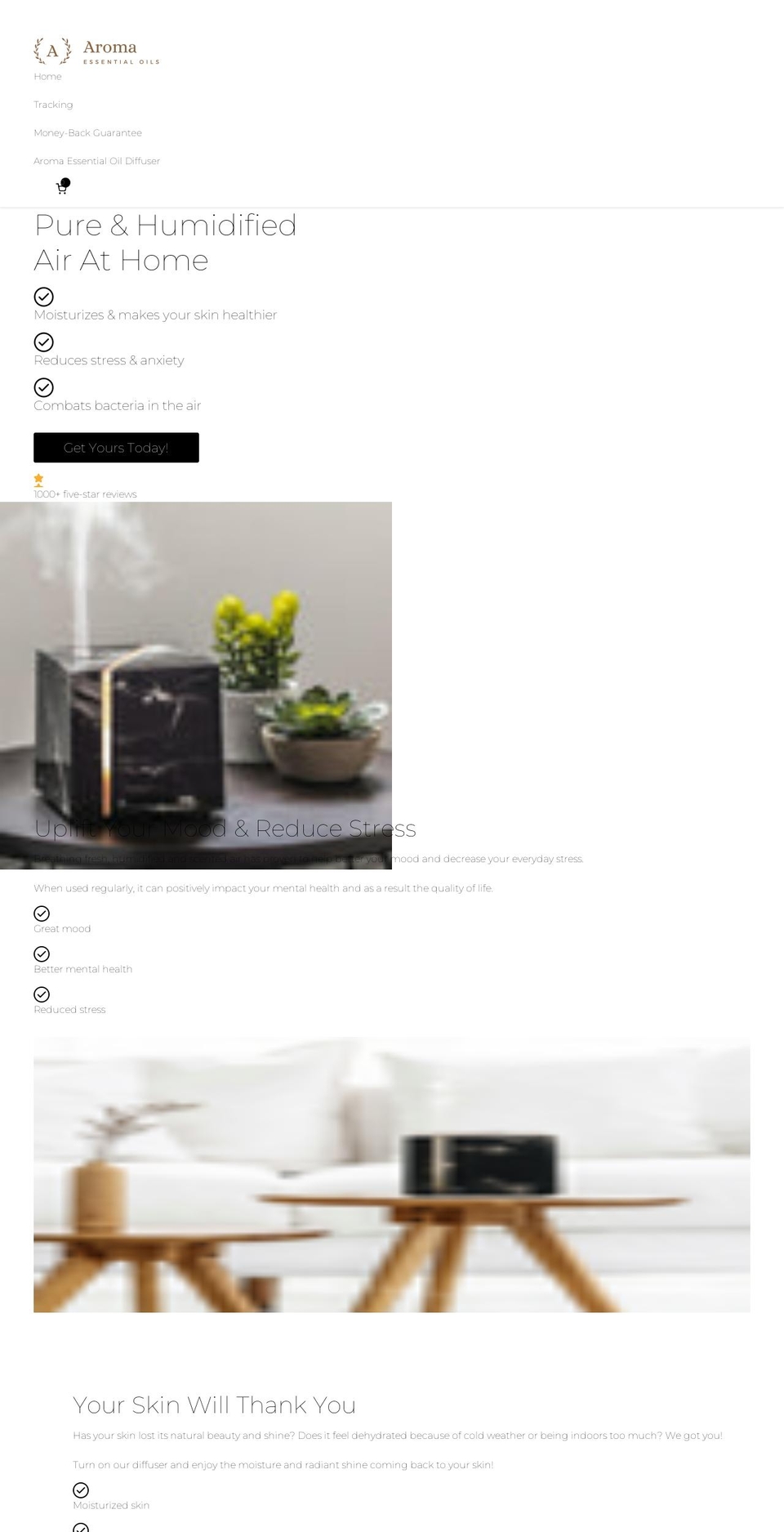 aromaoilofficial.com shopify website screenshot