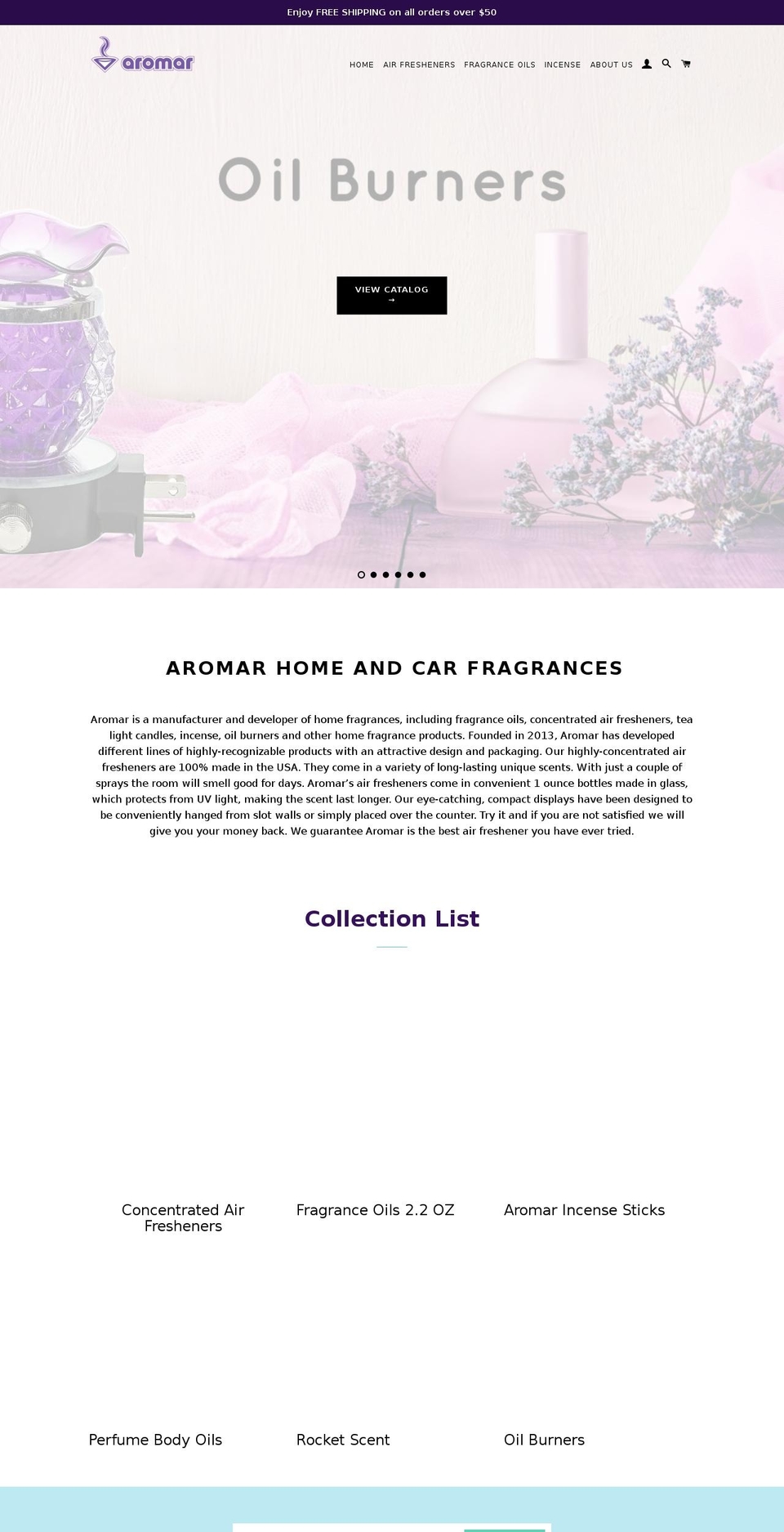 aromar.us shopify website screenshot