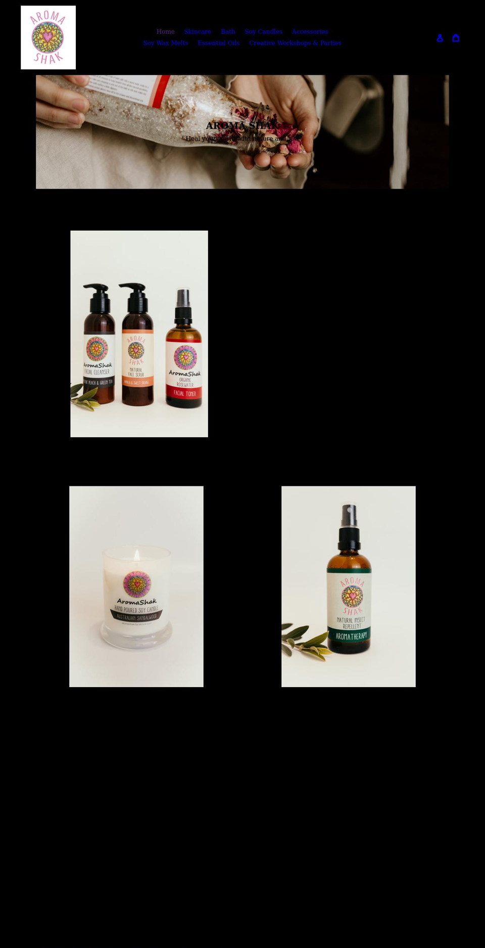 aromashak.com.au shopify website screenshot