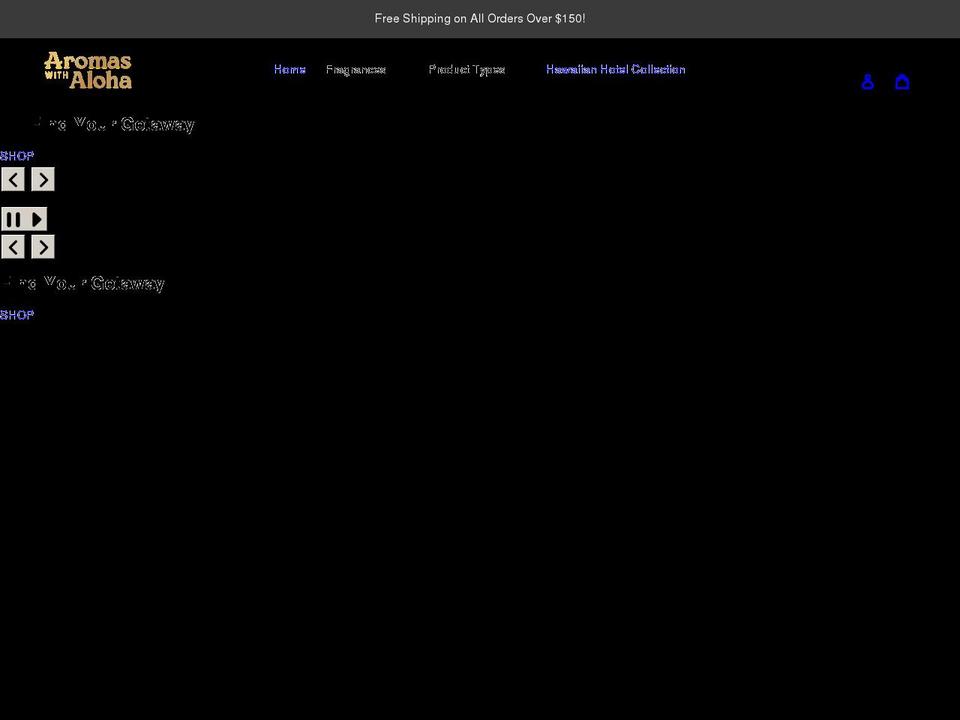 aromaswithaloha.com shopify website screenshot