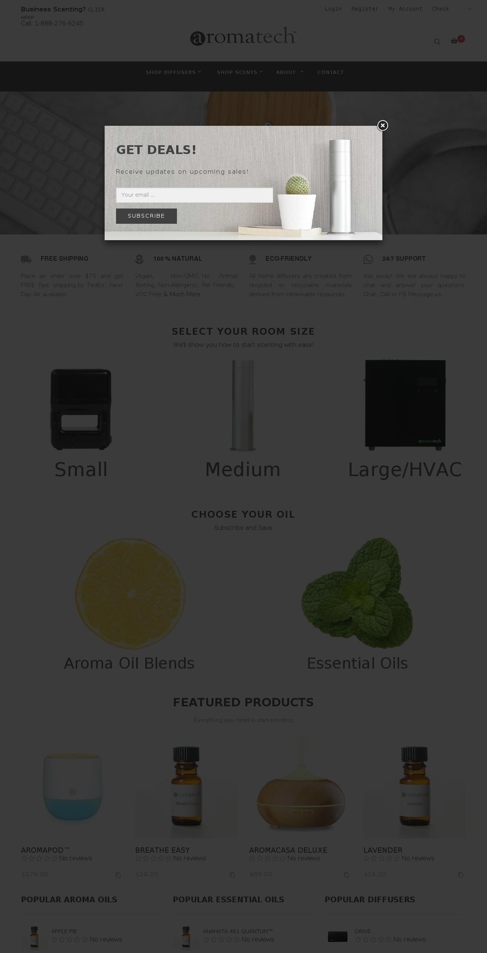 aromatechsystems.com shopify website screenshot