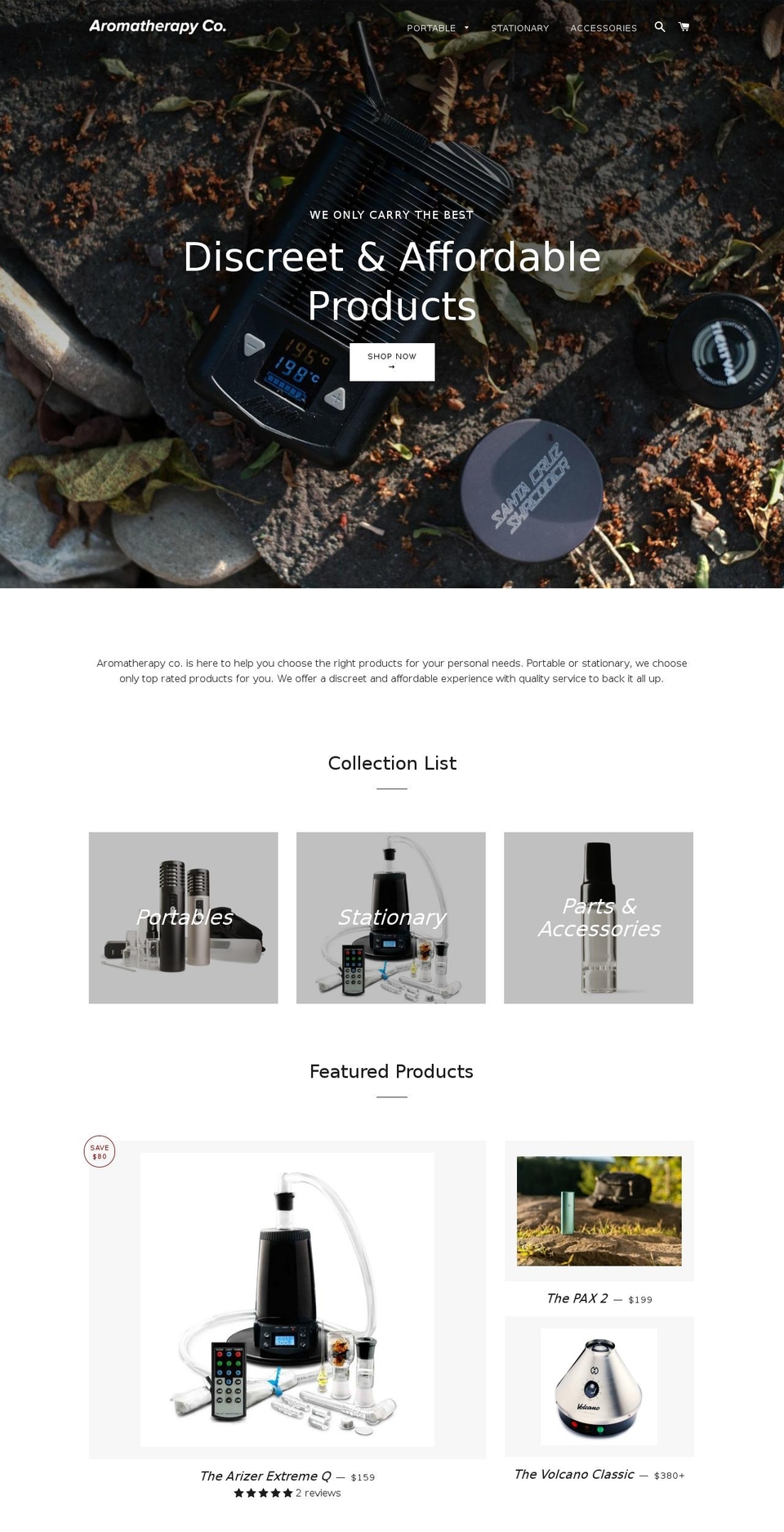 aromatherapyco.com shopify website screenshot