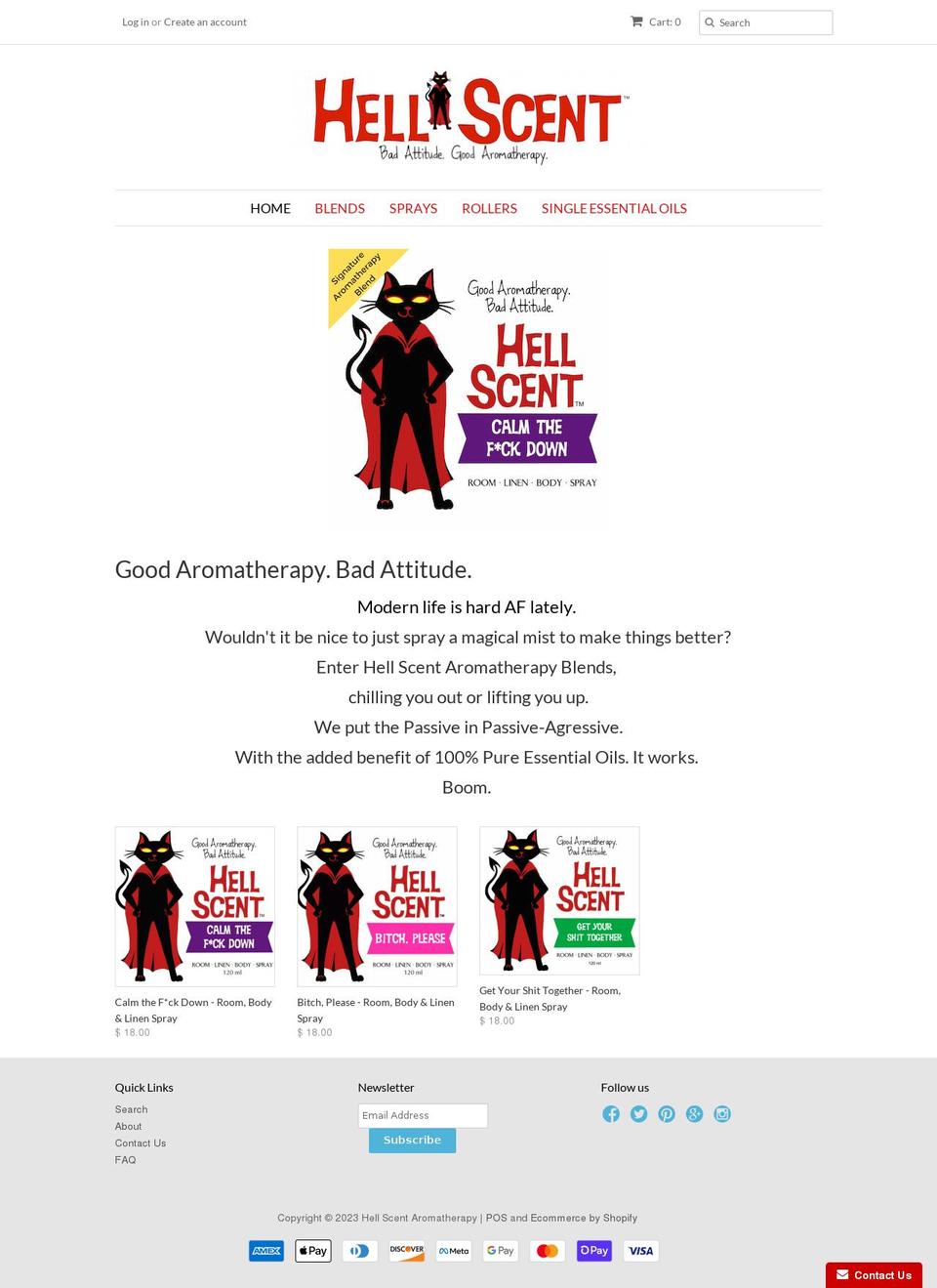 aromatherapyninja.com — Shopify storefront screenshot