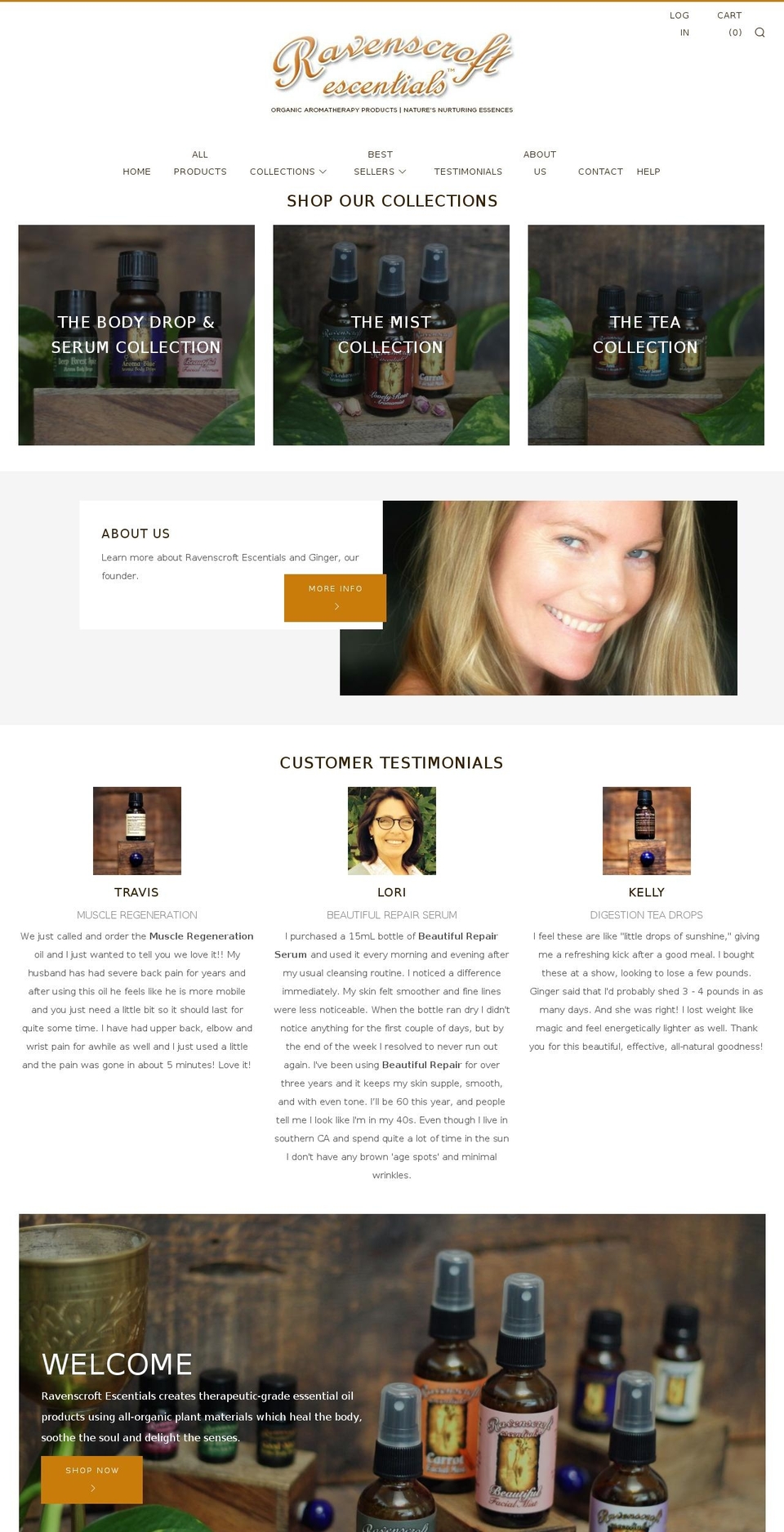 aromatherapytea.com — Shopify storefront screenshot