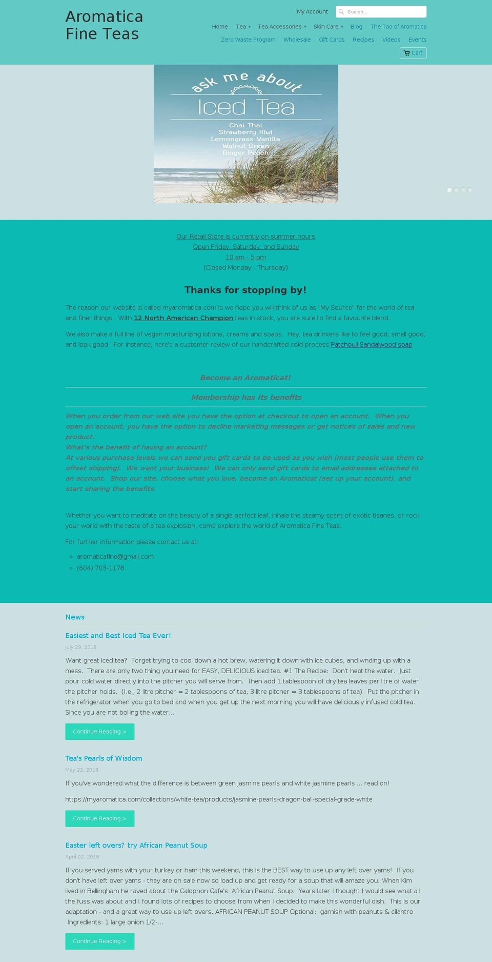 aromaticafineteas.com — Shopify storefront screenshot