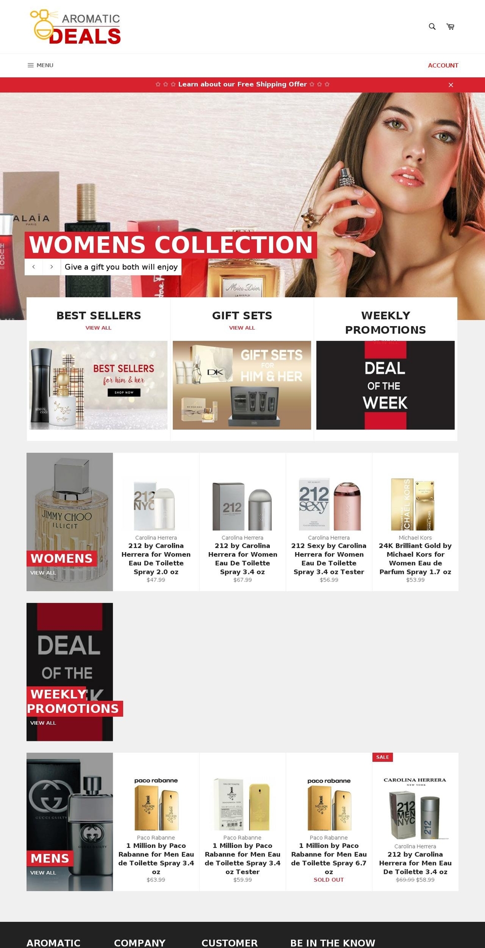 aromaticdeals.com shopify website screenshot