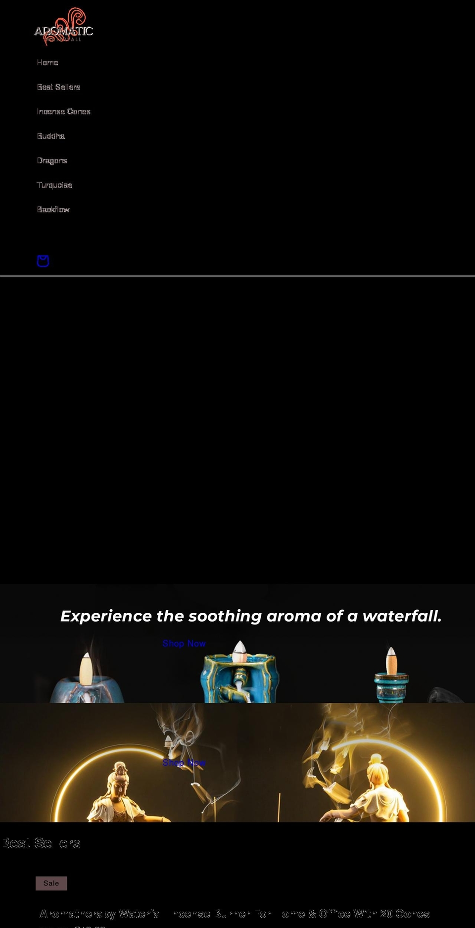 aromaticwaterfall.com shopify website screenshot