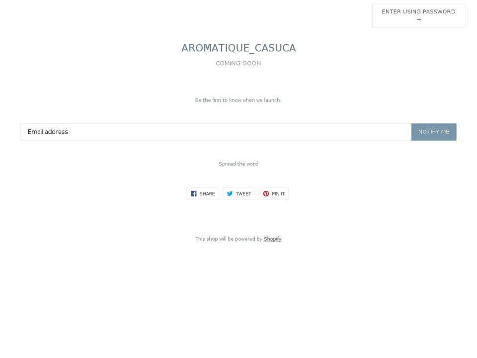 aromatiquecasuca.com — Shopify storefront screenshot