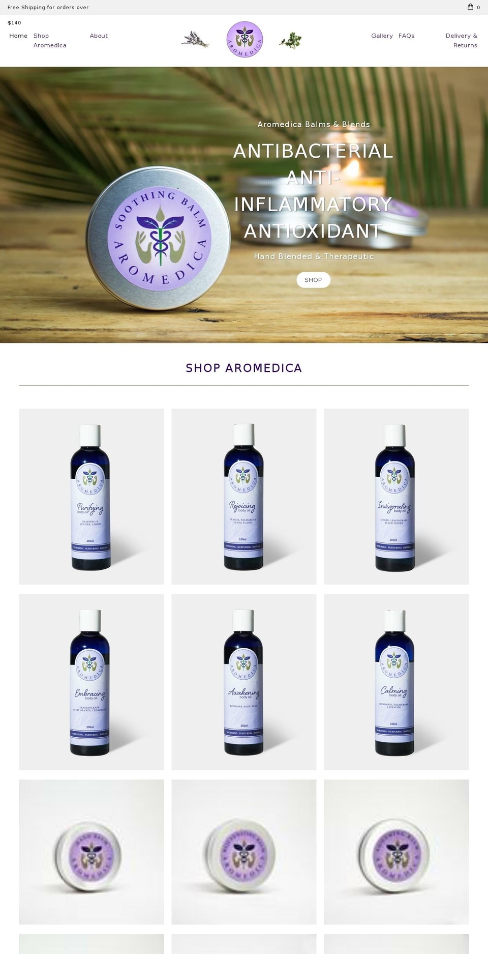 aromedica.com.au shopify website screenshot