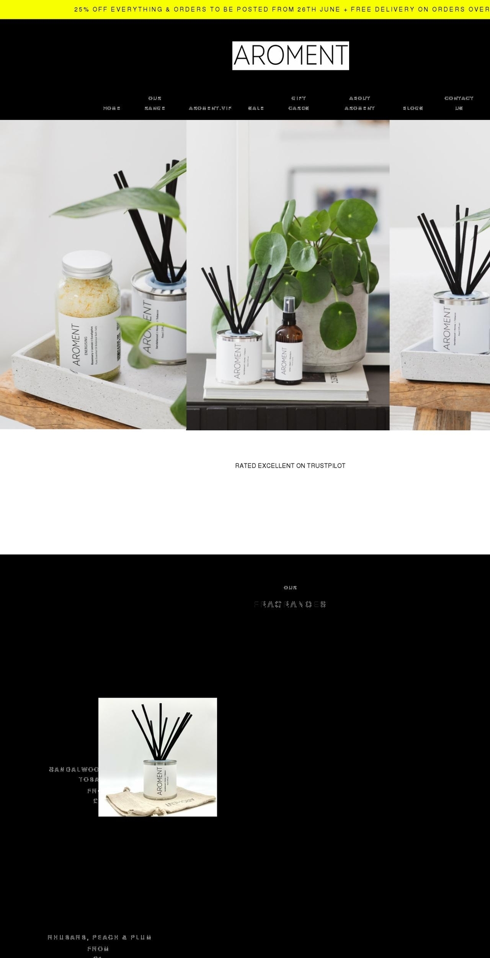 aroment.co.uk shopify website screenshot