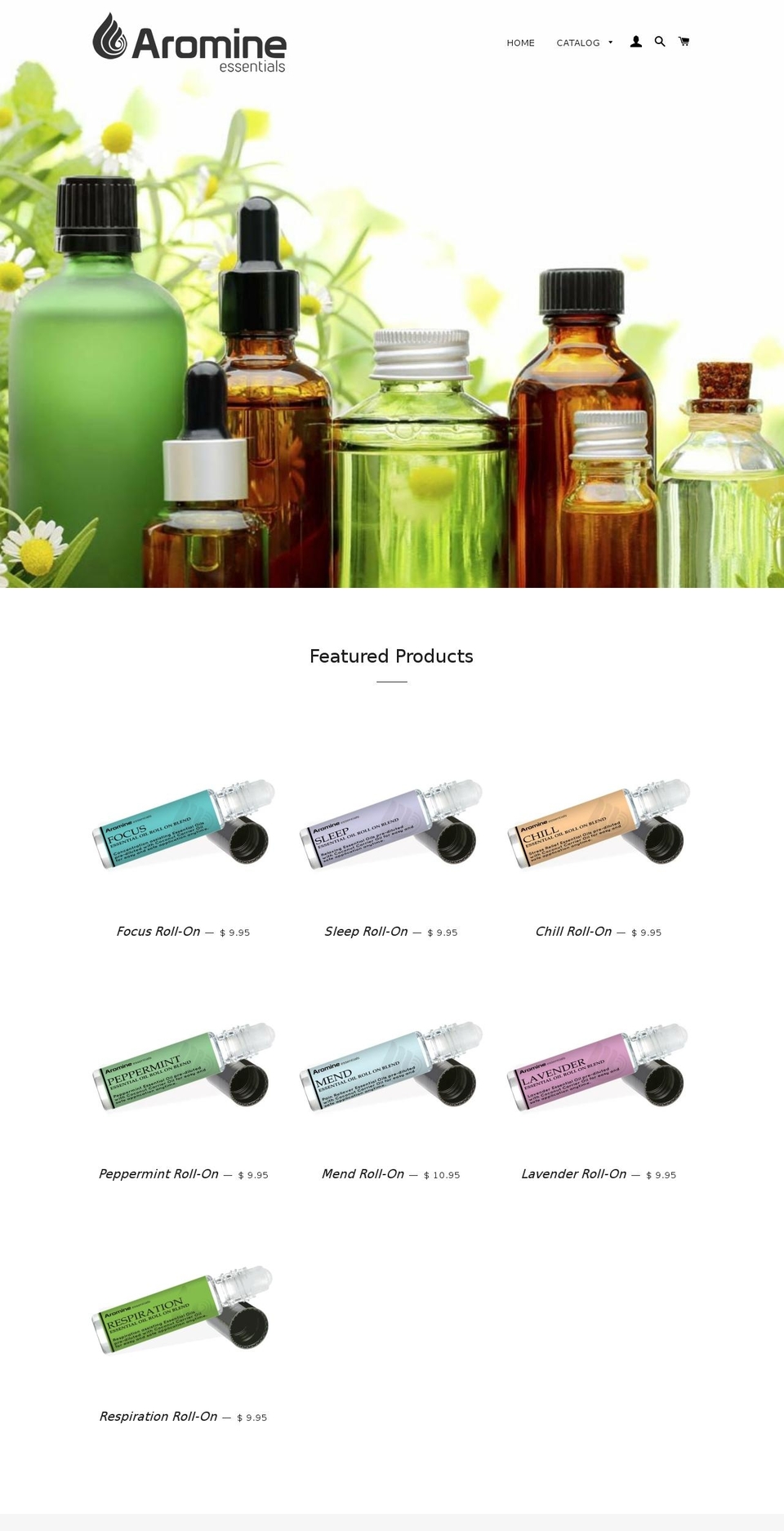 aromine.com — Shopify storefront screenshot