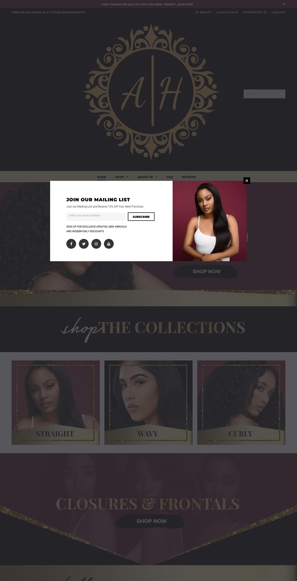 RG-Demo Shopify theme site example arorahair.com