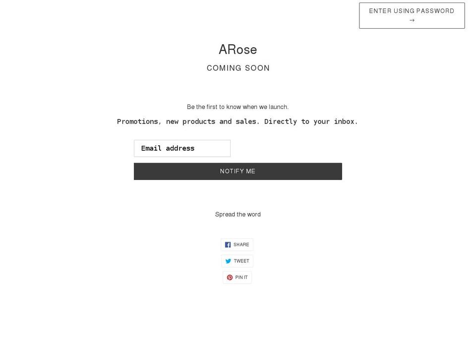 arose.store shopify website screenshot