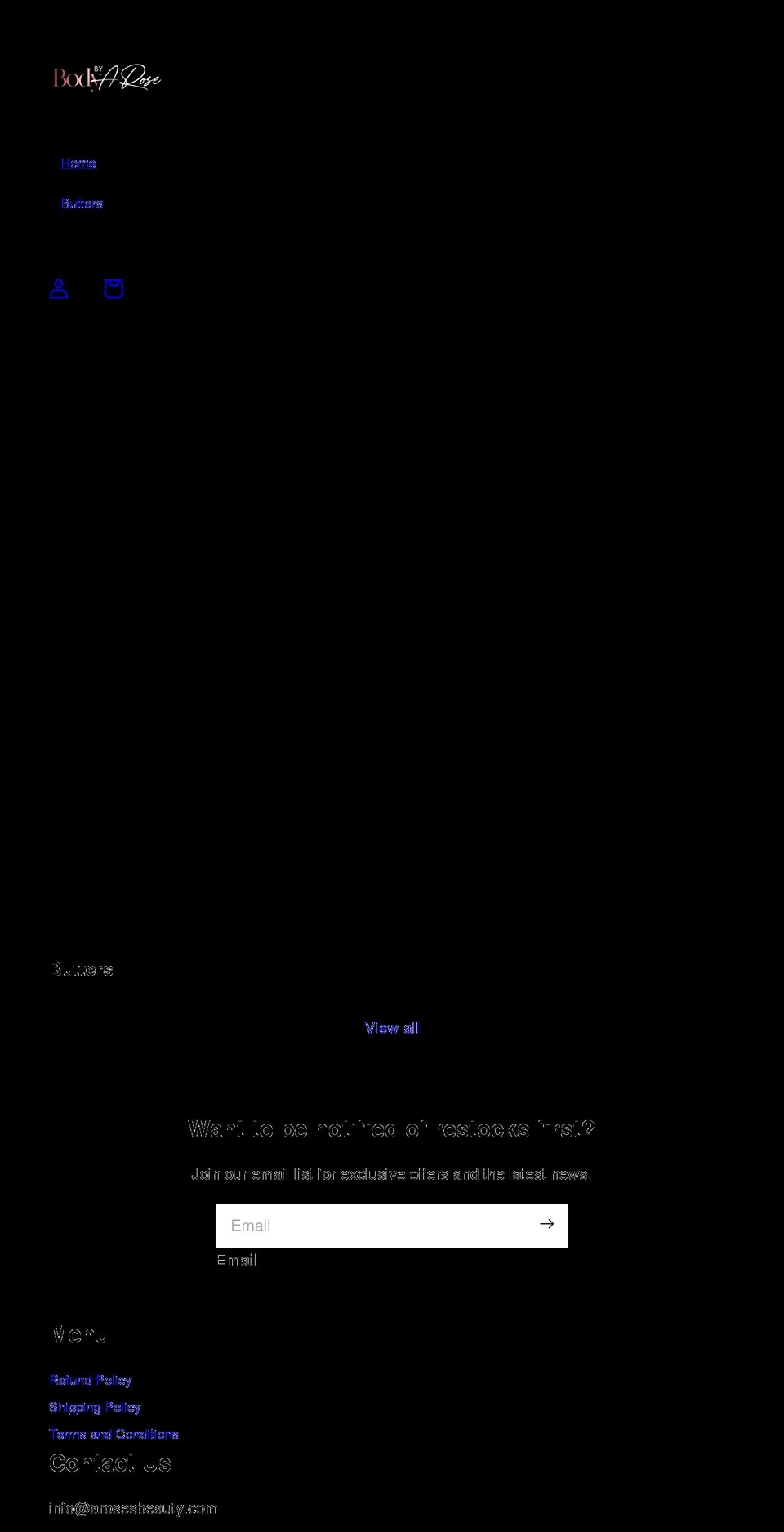 arosesbeauty.com shopify website screenshot