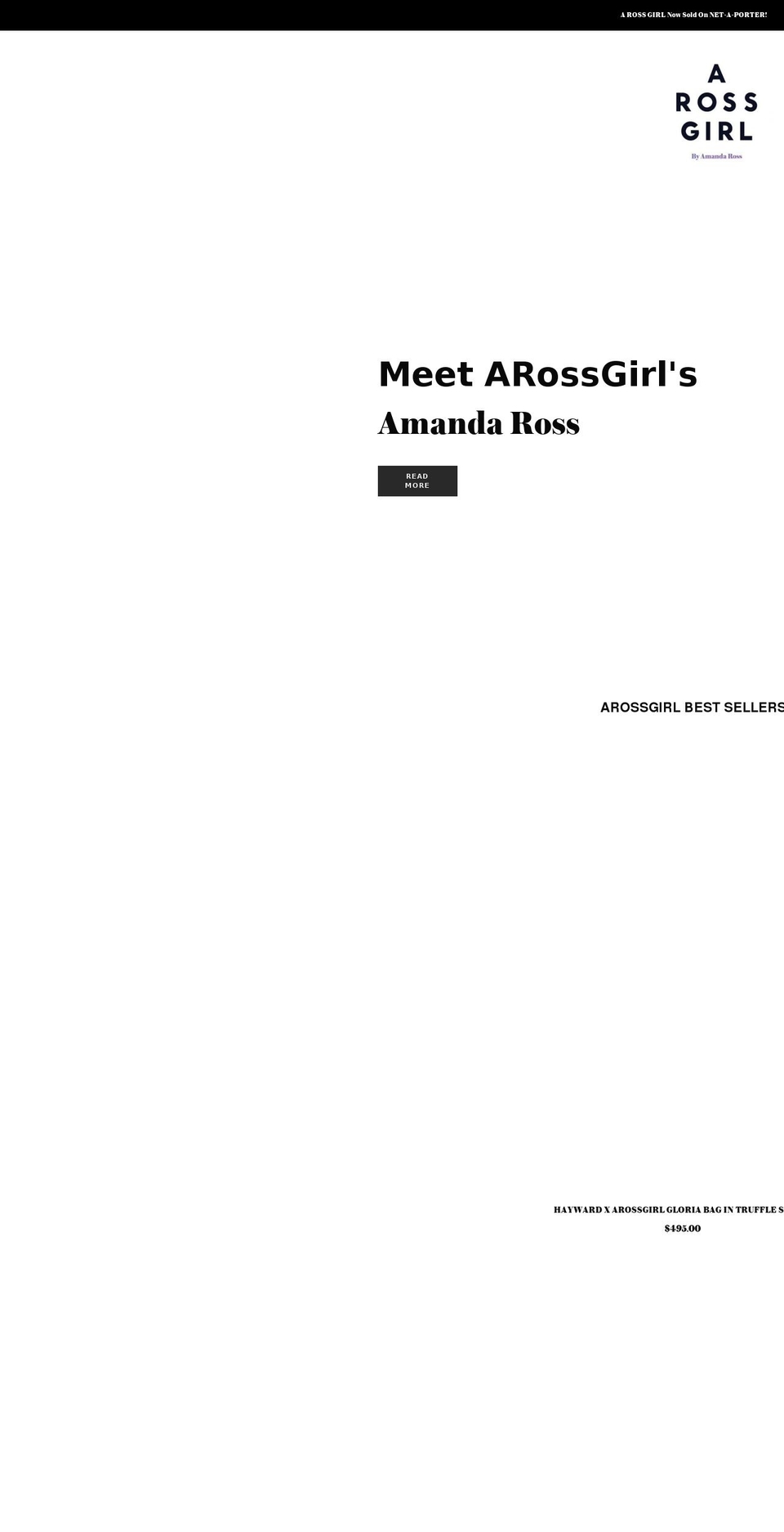 arossgirl.com shopify website screenshot