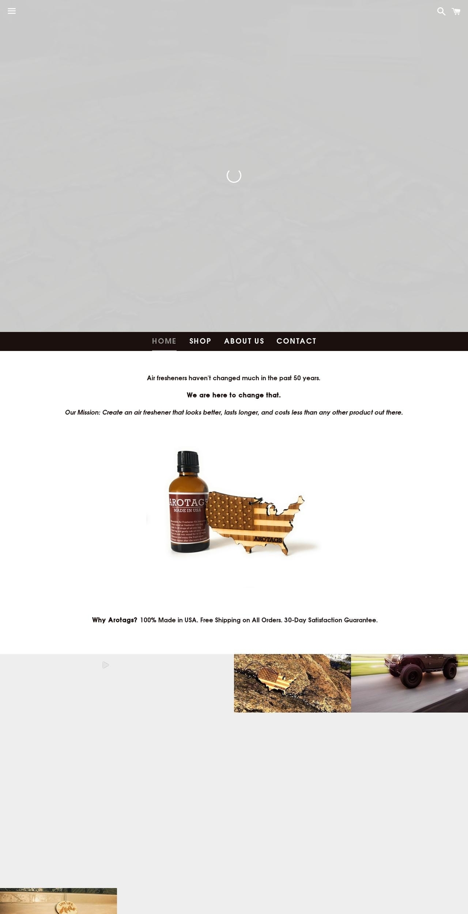 arotags.com shopify website screenshot