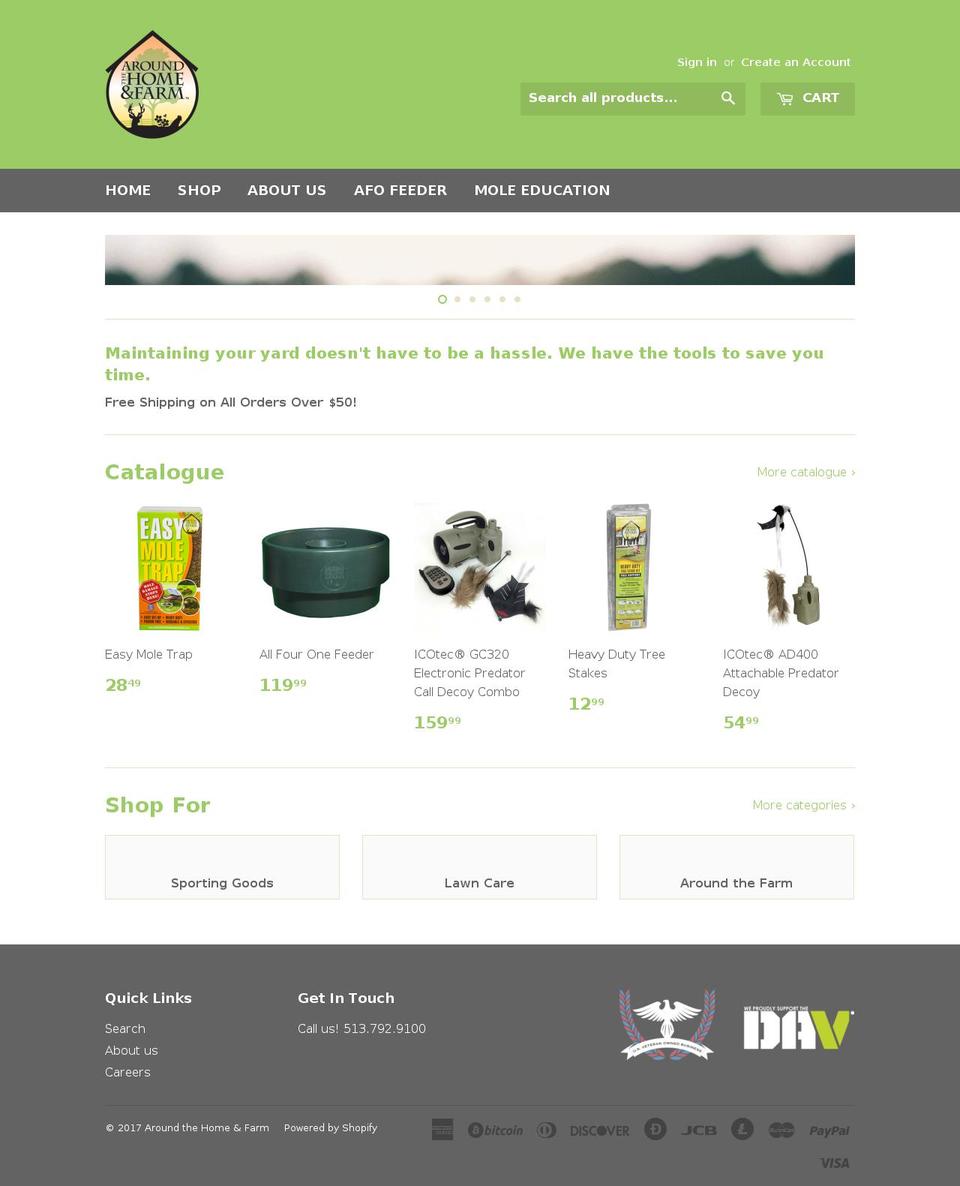 aroundthehome.com shopify website screenshot