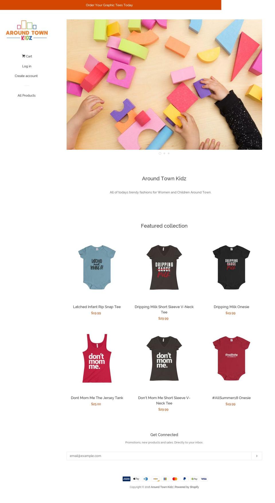 aroundtownkidz.com — Shopify storefront screenshot