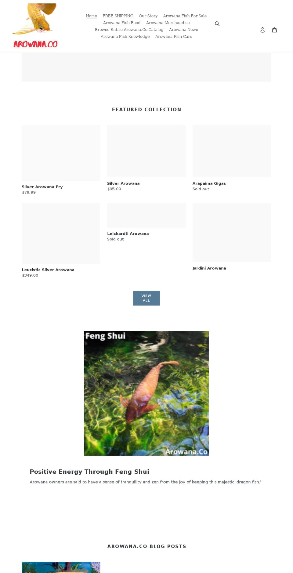 arowana.co shopify website screenshot