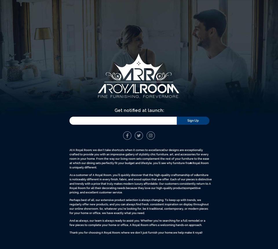 aroyalroom.com — Shopify storefront screenshot
