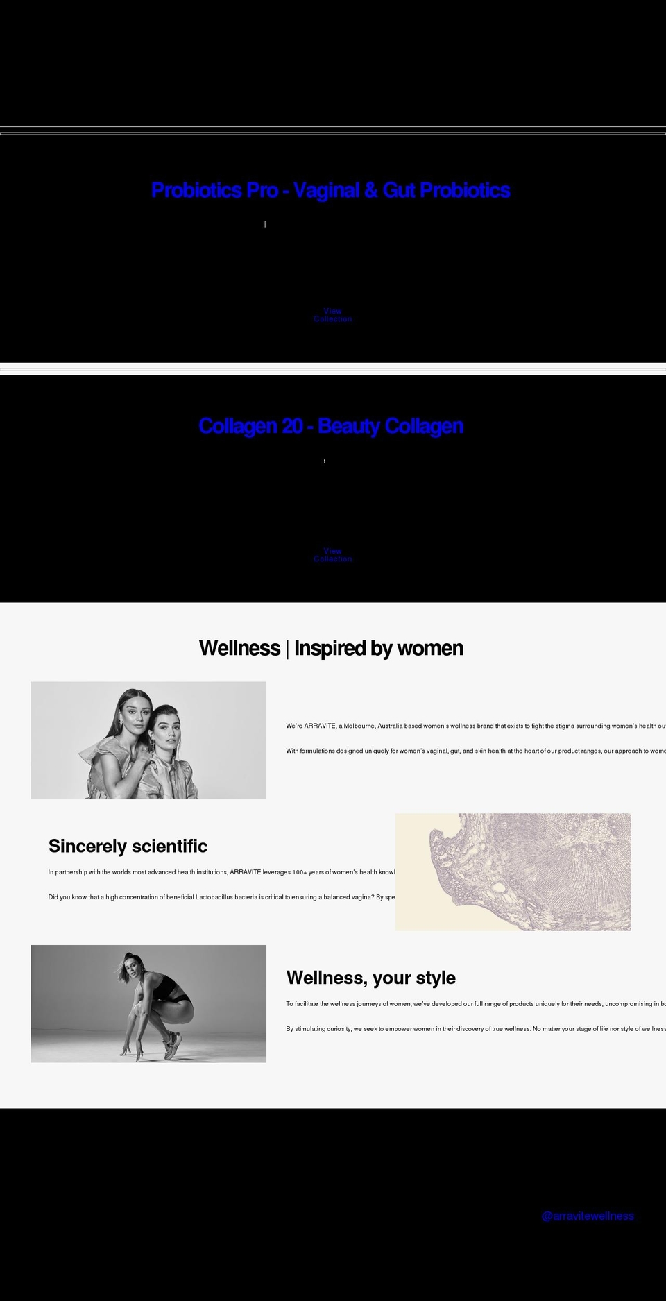 arravite.com shopify website screenshot