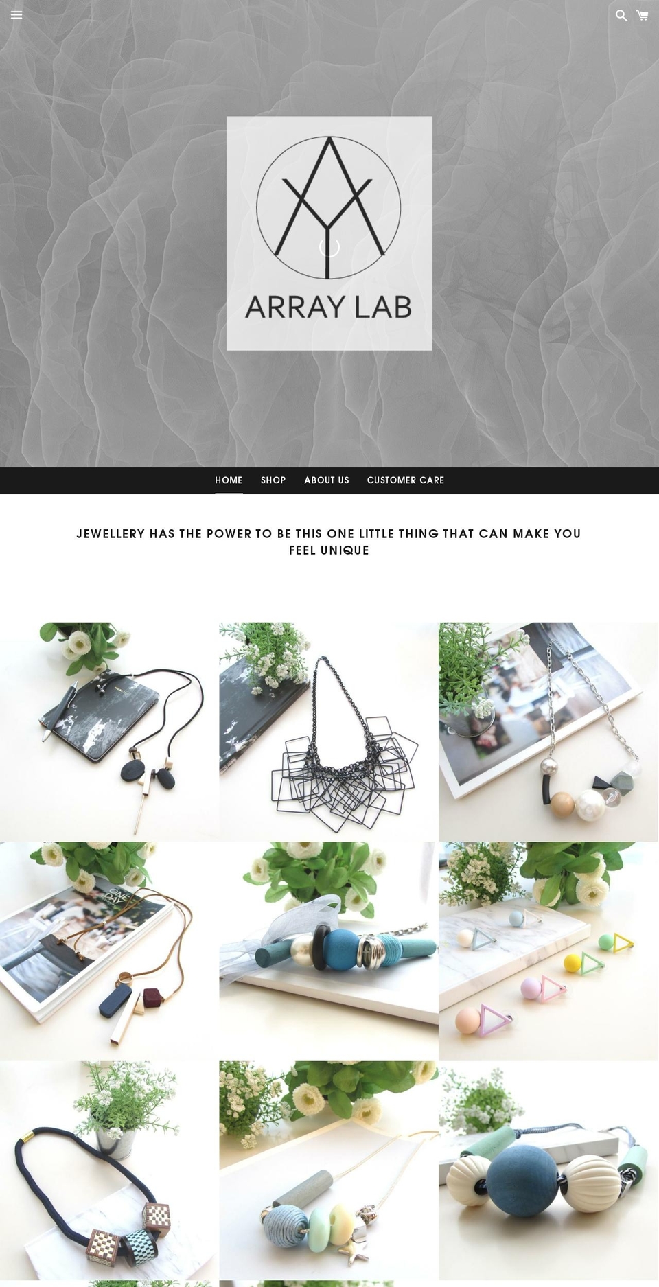 array-lab.com shopify website screenshot