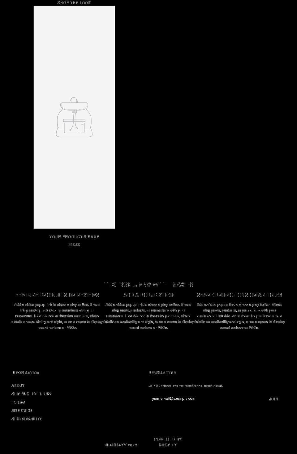 arrayy.com shopify website screenshot