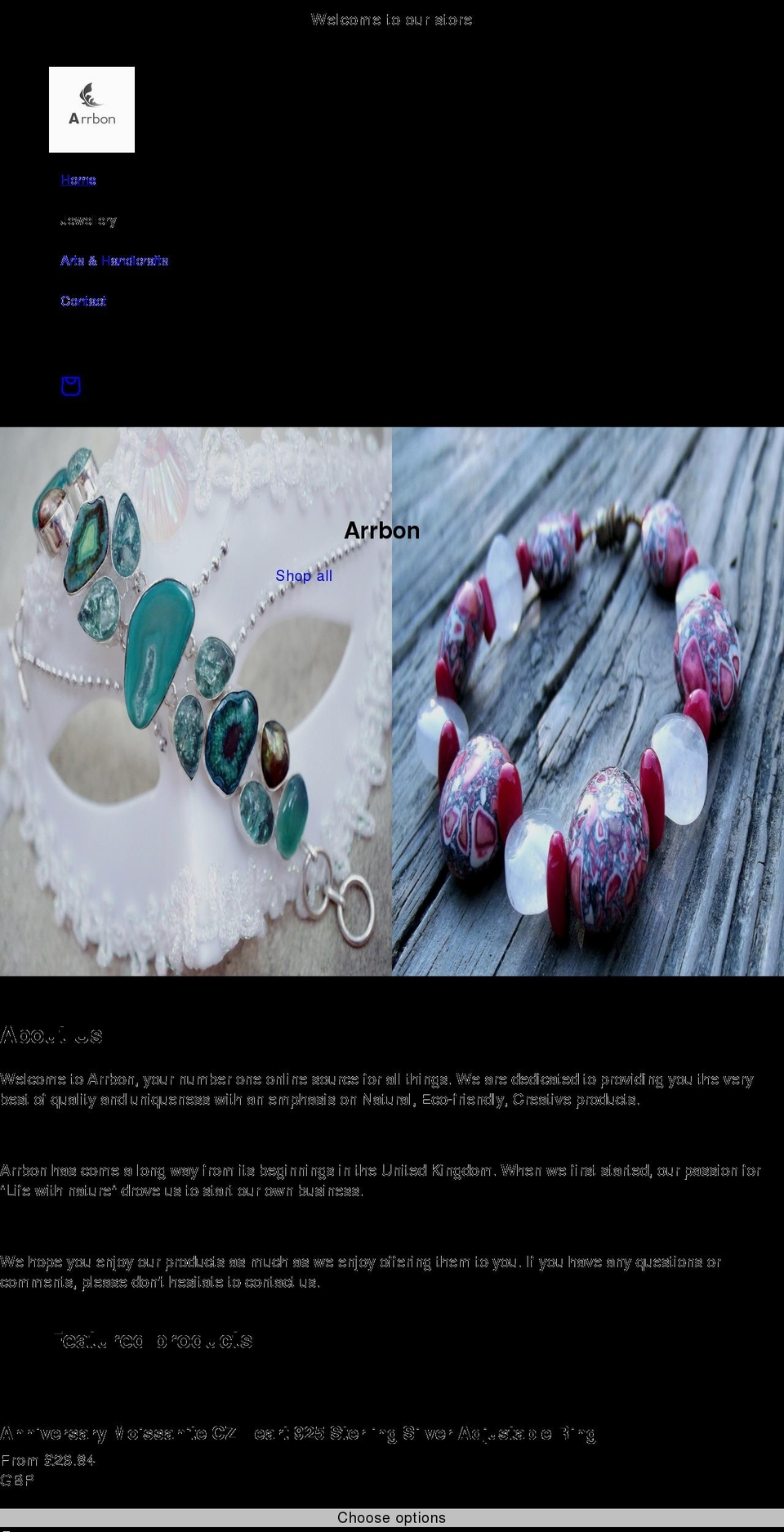 arrbon.com shopify website screenshot
